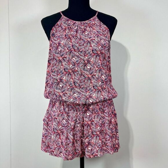 GAP Pink and Purple Spaghetti Strap Romper Shorts Size Medium Women’s - Picture 2 of 13